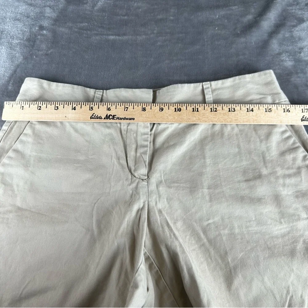 Ann Taylor Loft Chino Shorts Womens 4 Beige Flat Front Pockets Preppy Classic‎
